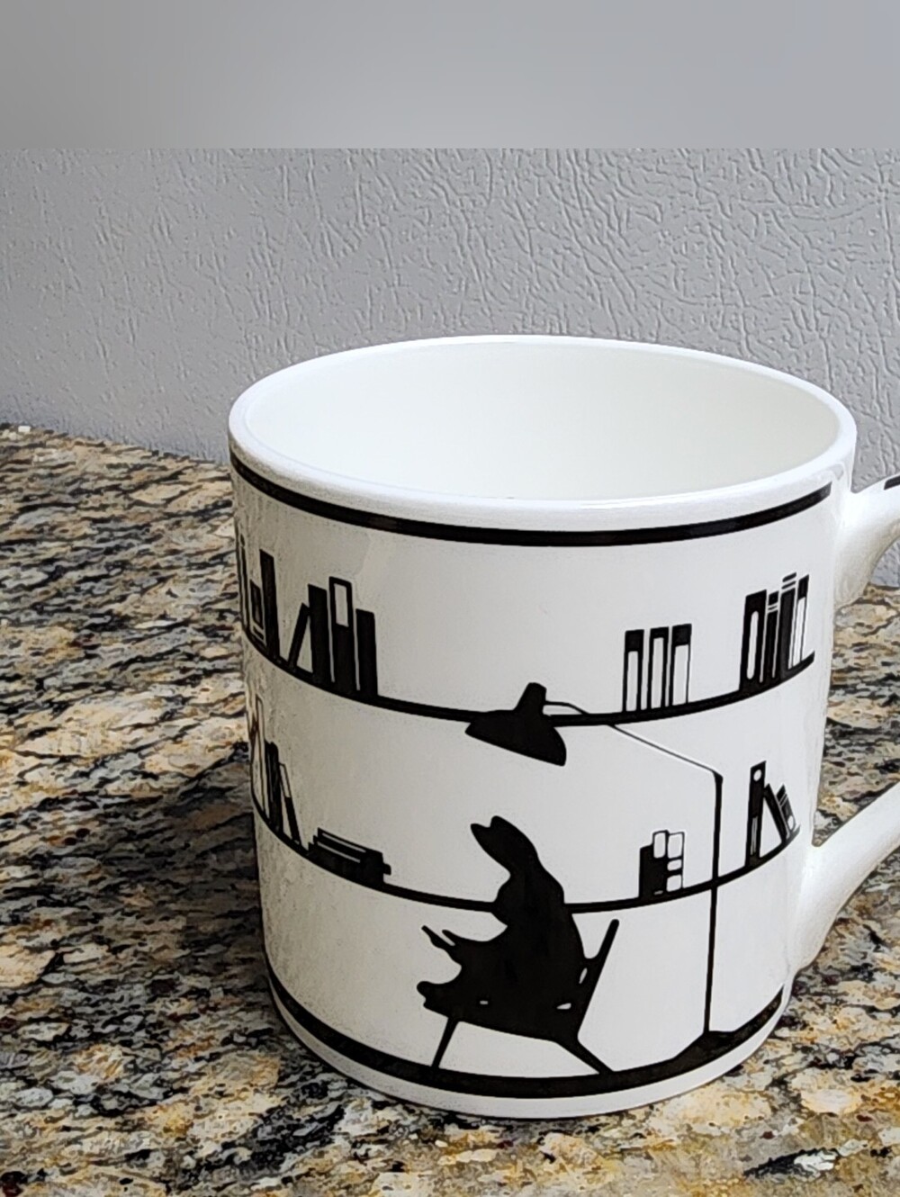 HAM Reading Rabbit Fine Bone China Mug Joanna Ham Silhouette Book Lover